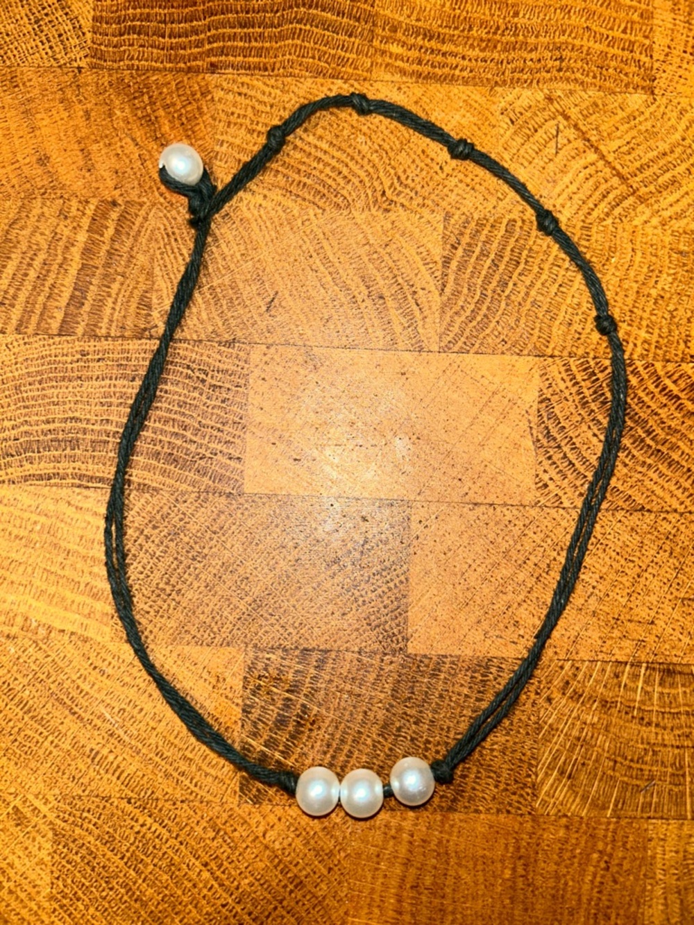 Pearl Accent Black Cord Necklace - Women Jewelry